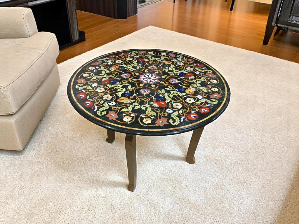 Handcrafted Black Marble Coffee Table : Pietradura Designer Modern Furniture
